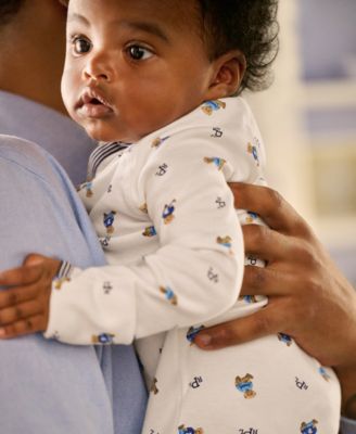 Baby Boys Bear Cotton Footed Coverall