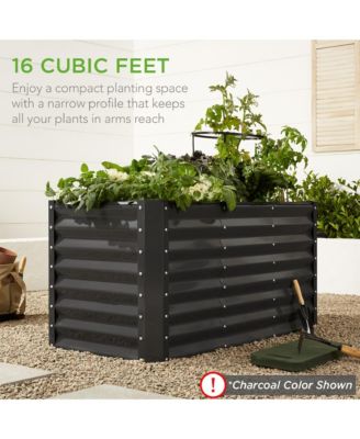 4x2x2ft Outdoor Metal Raised Garden Bed, Planter Box for Vegetables, Flowers, Herbs