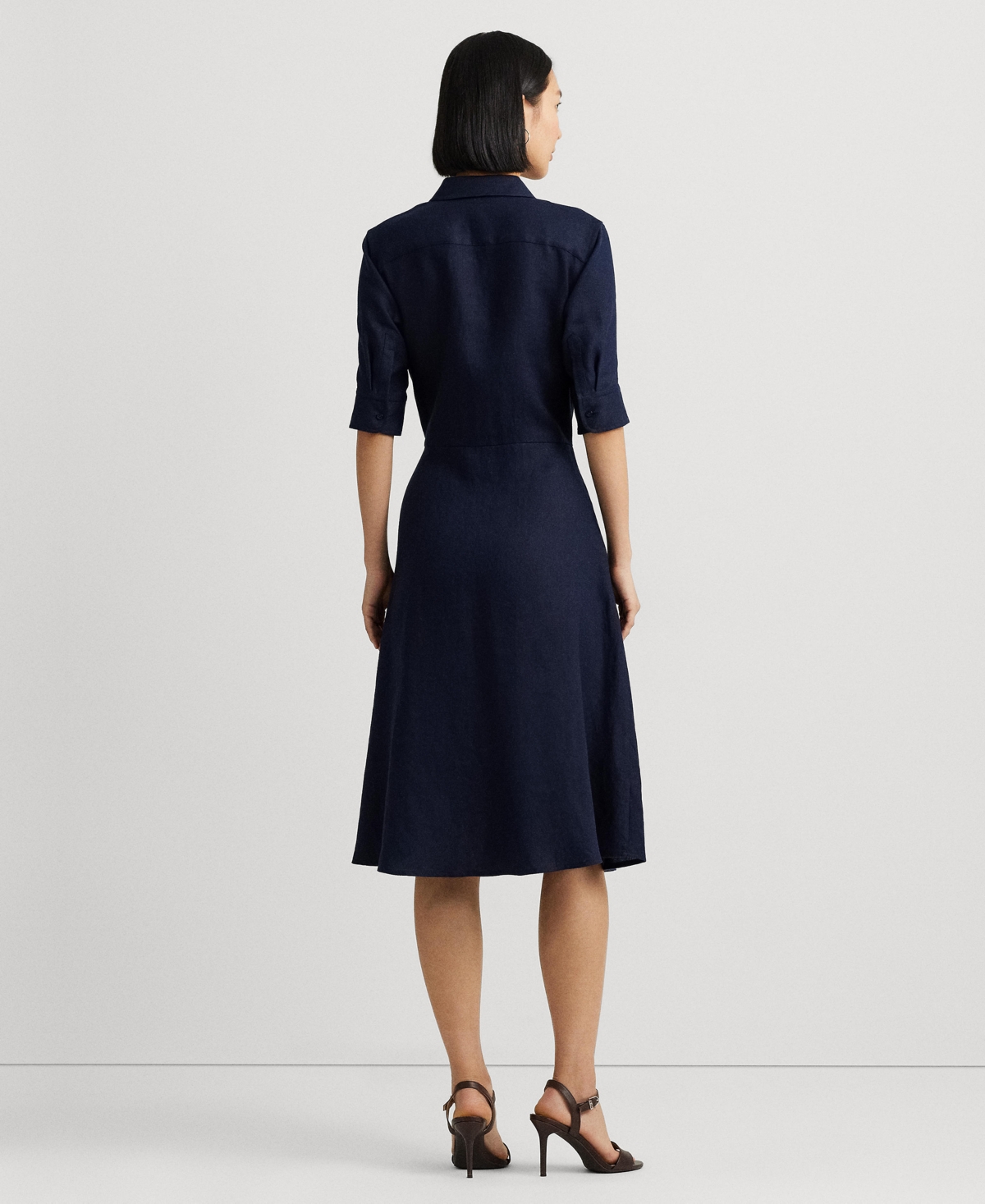 Ralph Lauren Women's Linen Shirtdress, Regular & Petite In Lauren Navy