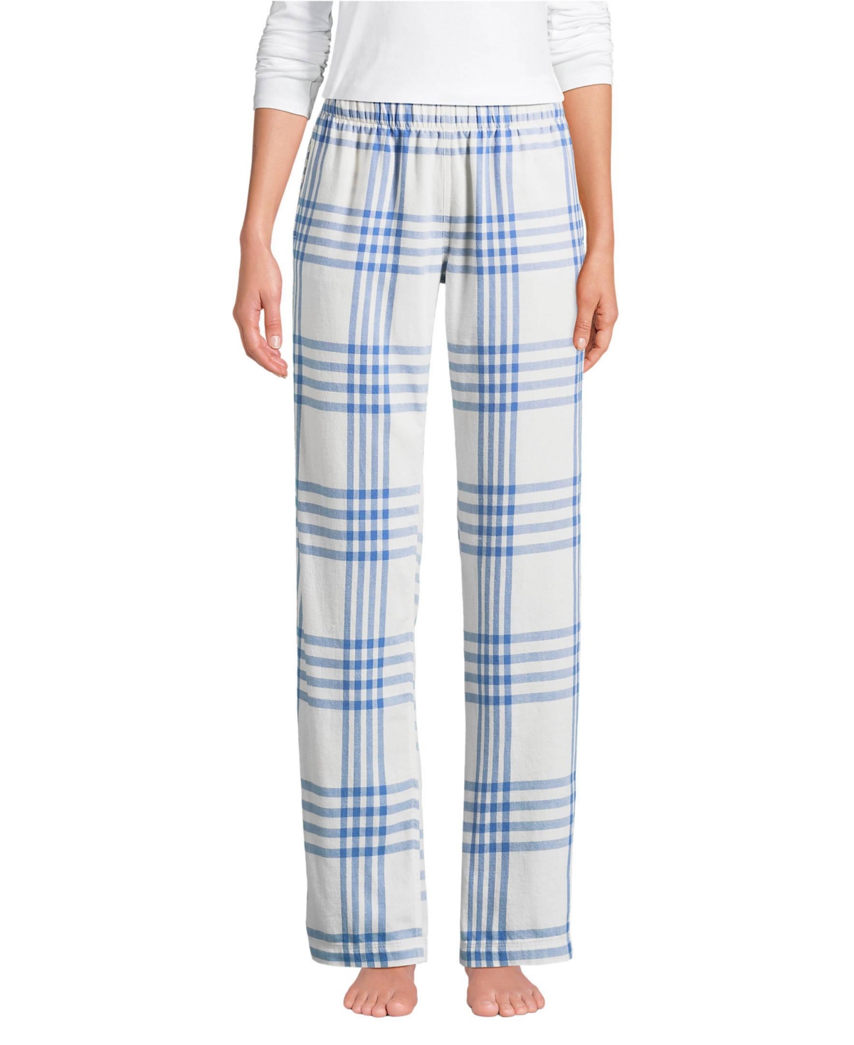 Women's Print Flannel Pajama Pants - Icy mint green stripe