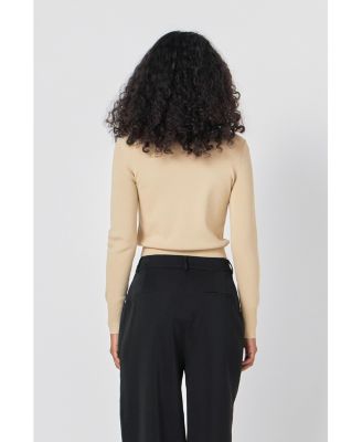 Women's Lurex Knit Crop Top