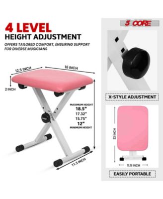 Keyboard Stand Single X Style Adjustable Piano Riser + Keyboard Piano Bench