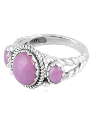 Sterling Silver Phosphosiderite 3-Stone Ring, Size 5