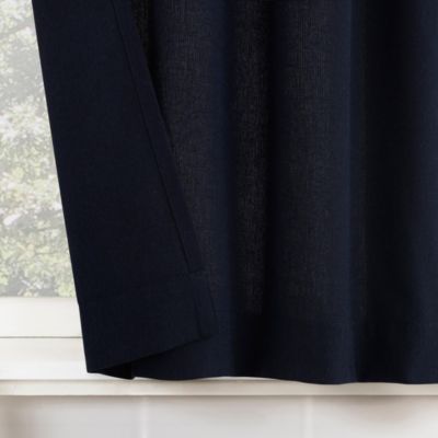 Cotton Blend Button Tab Top Cafe Curtain Pair