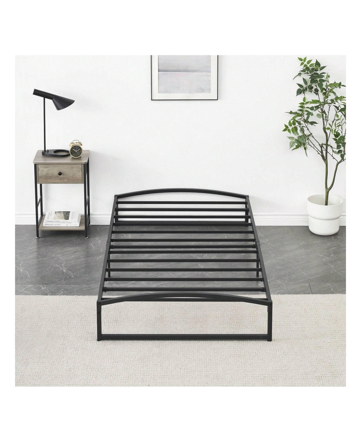 gaomon Bed Frame, 10 Inch Low Profile Platform Bed Frame, Heavy Duty Metal Full Size Bed, Mattress Foundation With Steel Slat Support, 10 Inch Height