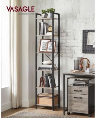 Narrow 5-Tier Bookshelf, Small Multi-Tier Bookcase for Living Room & Bedroom