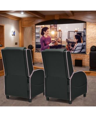 Massage Gaming Recliner Chair with Headrest and Adjustable Backrest for Home Theater