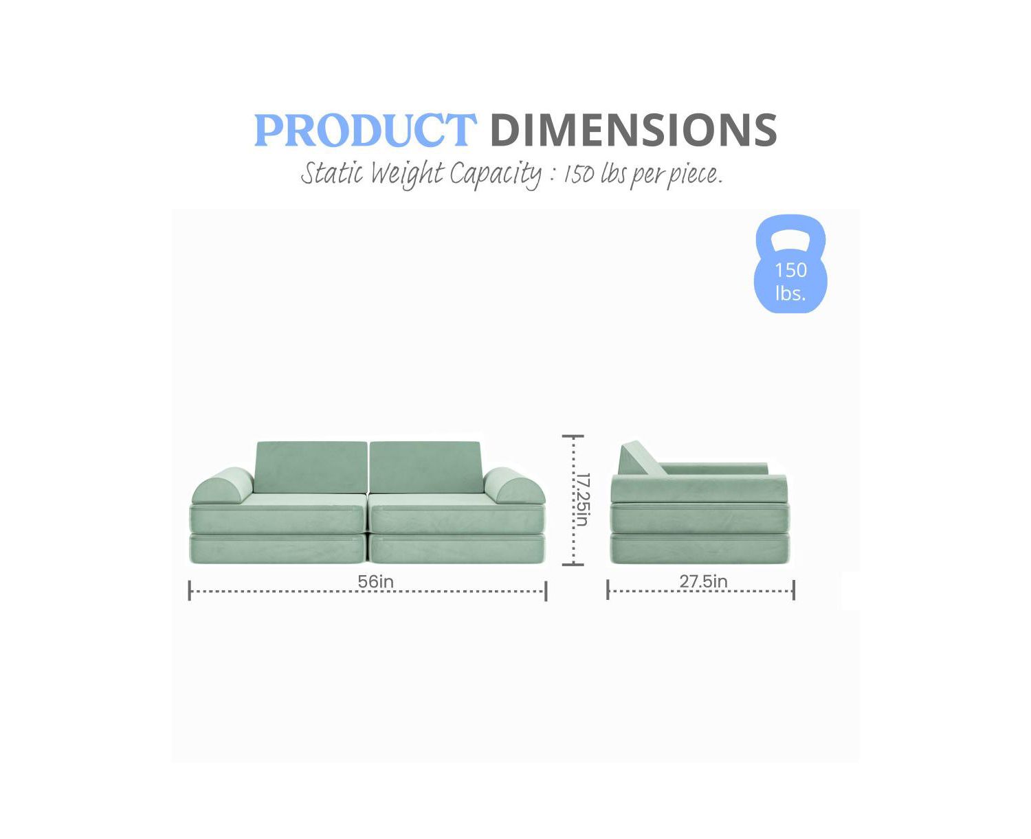 Conner Modular Play Couch For Kids With Convertible 6-Piece Design And Soft Foam Cushions