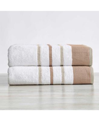 Luxurious Cotton Decorative 2-Piece Bath Sheet Set,17 x 11.8 x 3.65 , 68x35x.05 inches