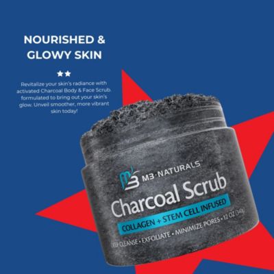 M3 | Charcoal Exfoliating Body Scrub | with Collagen | 12 oz