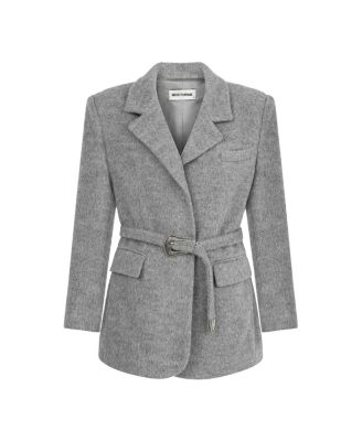 Women's Self-Belted Double Breasted Jacket