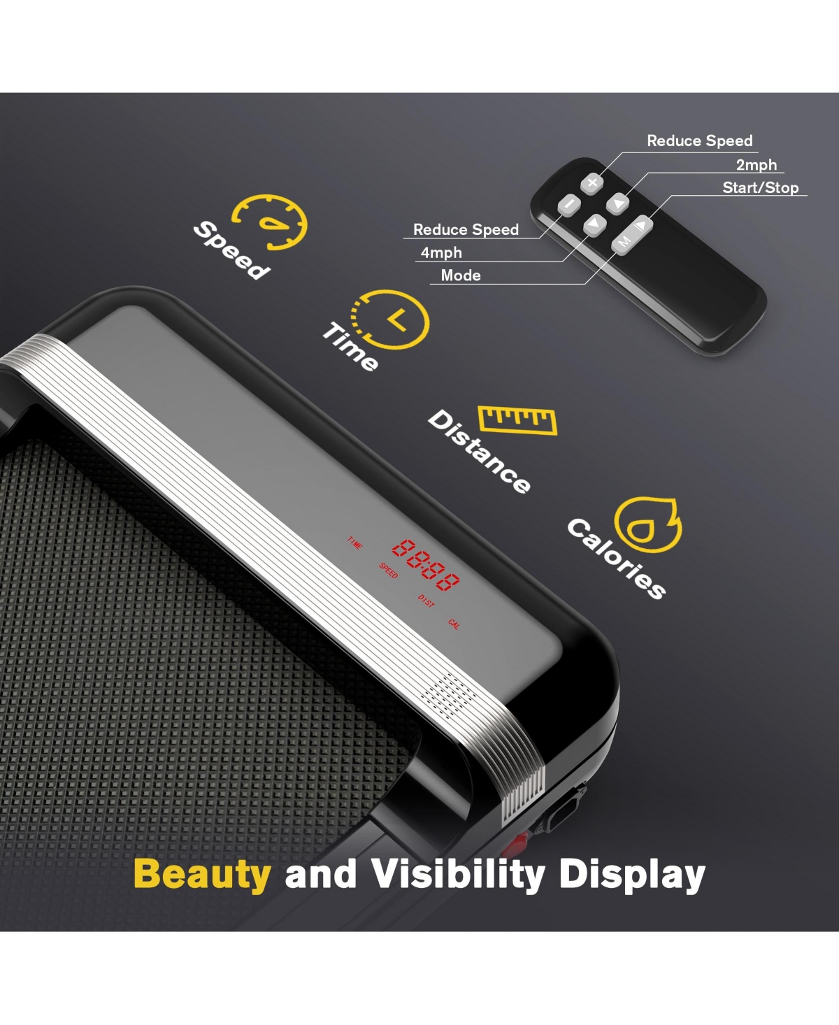 Redliro Walking Pad with Incline Under Desk Treadmill 1 Step Adjust Incline Treadmill for Home Office Portable for Walking Jogging