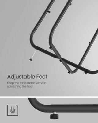 Small Round Side Table with Fabric Storage Basket for Living Room or Bedroom