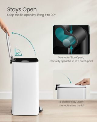 5.2-Gallon (20L) Stainless Steel Kitchen Trash Can with Modern Design