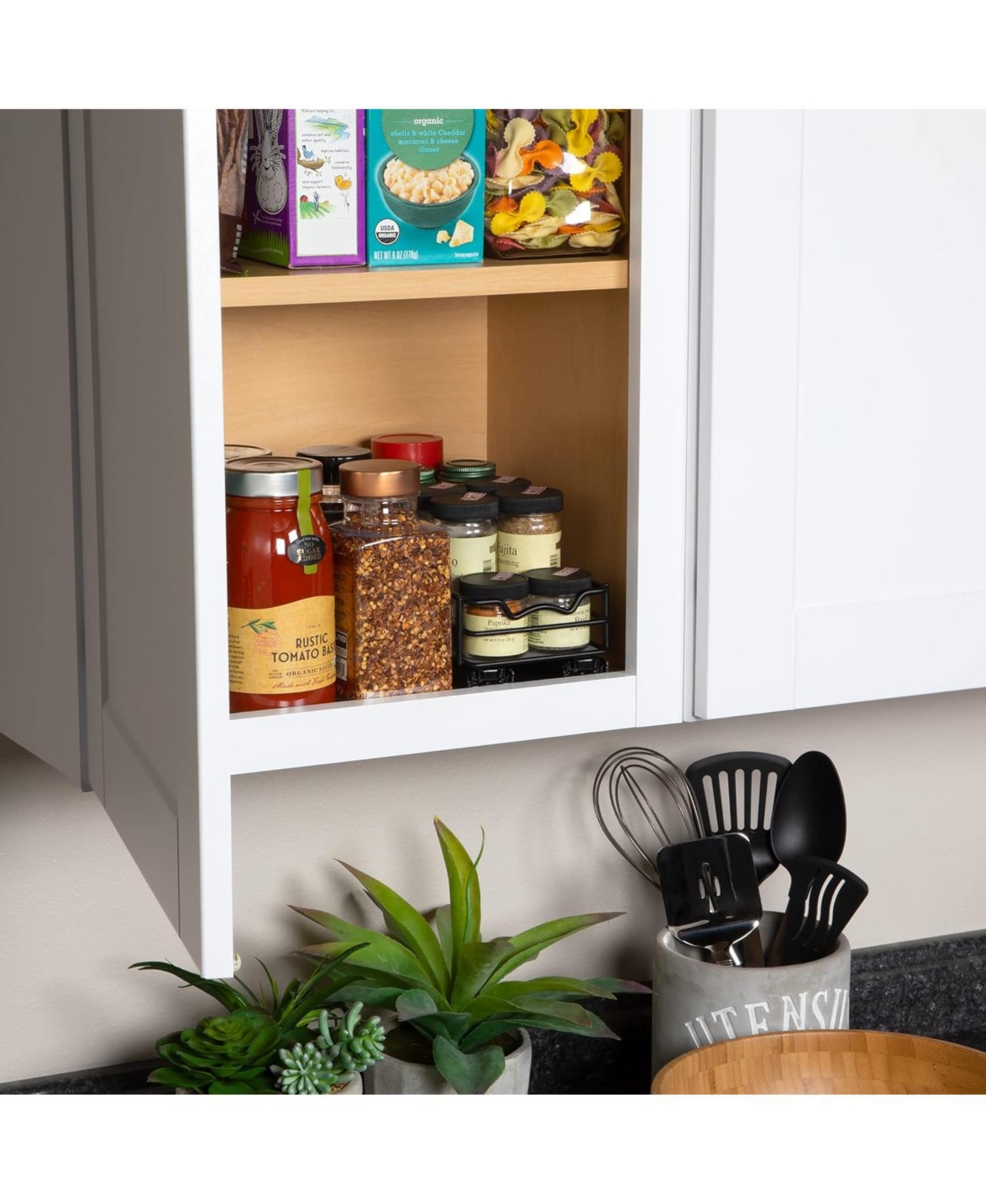 Florida BrandsPull out Spice Rack Organizer for Cabinet for Spices, Sauces and Cans 4.5 In Wide - Black