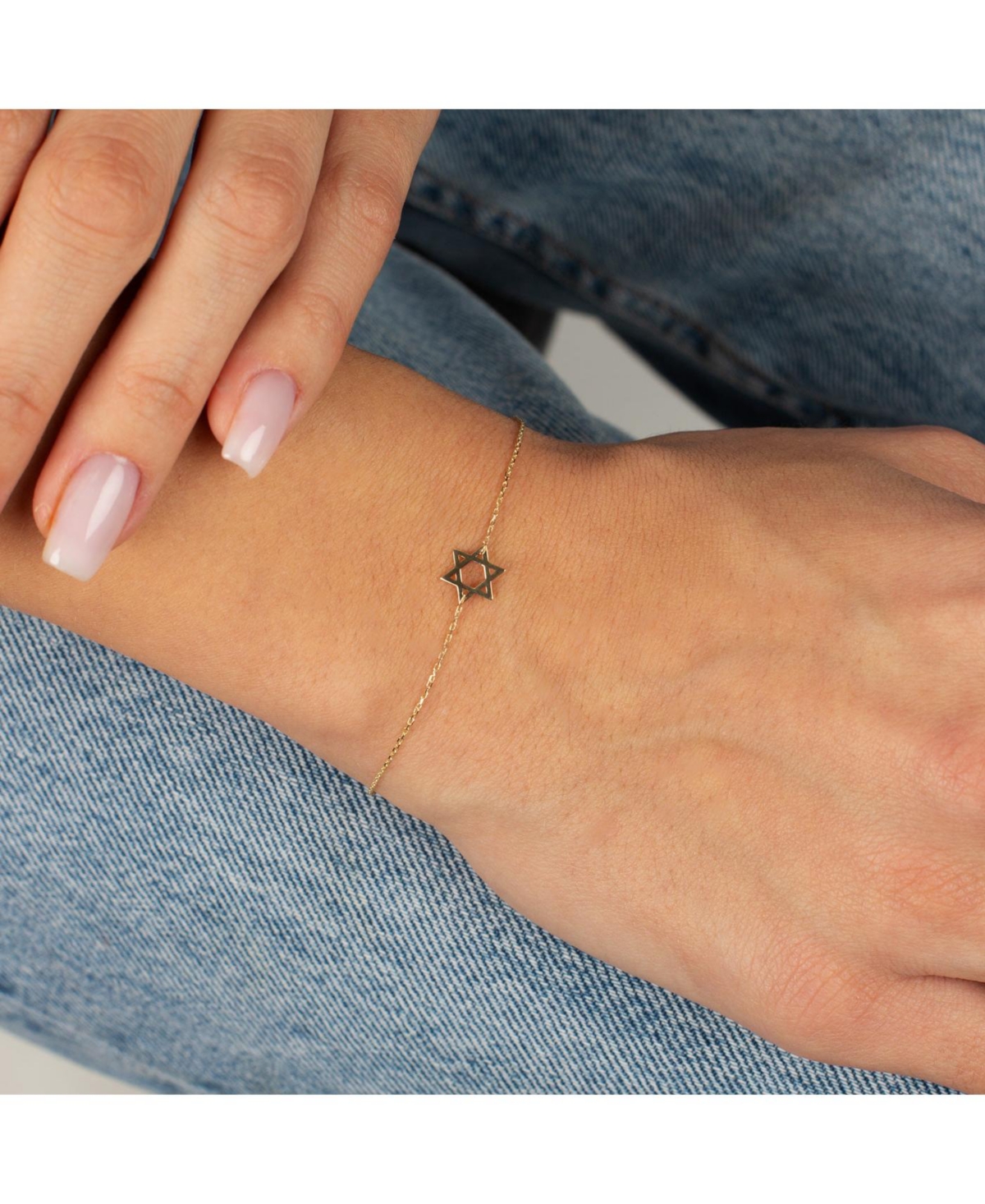 By Adina Eden Mini Solid Star Of David Bracelet 14K - 14k gold