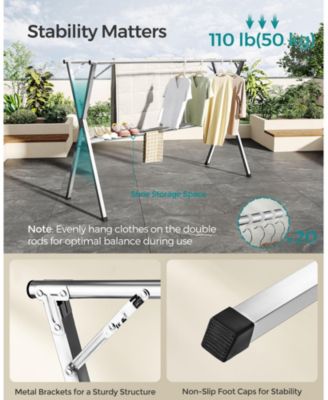 Extendable and Foldable Clothes Drying Rack