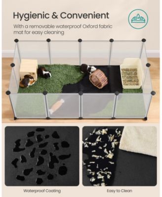 Portable Pet Playpen with Floor and Removable Oxford Fabric Mat for Indoor & Outdoor Use