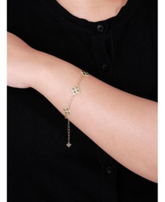 Clover Chain Bracelet in 14K Gold, 6.5 in adj to 7.5 in, approx. 5.1 grams