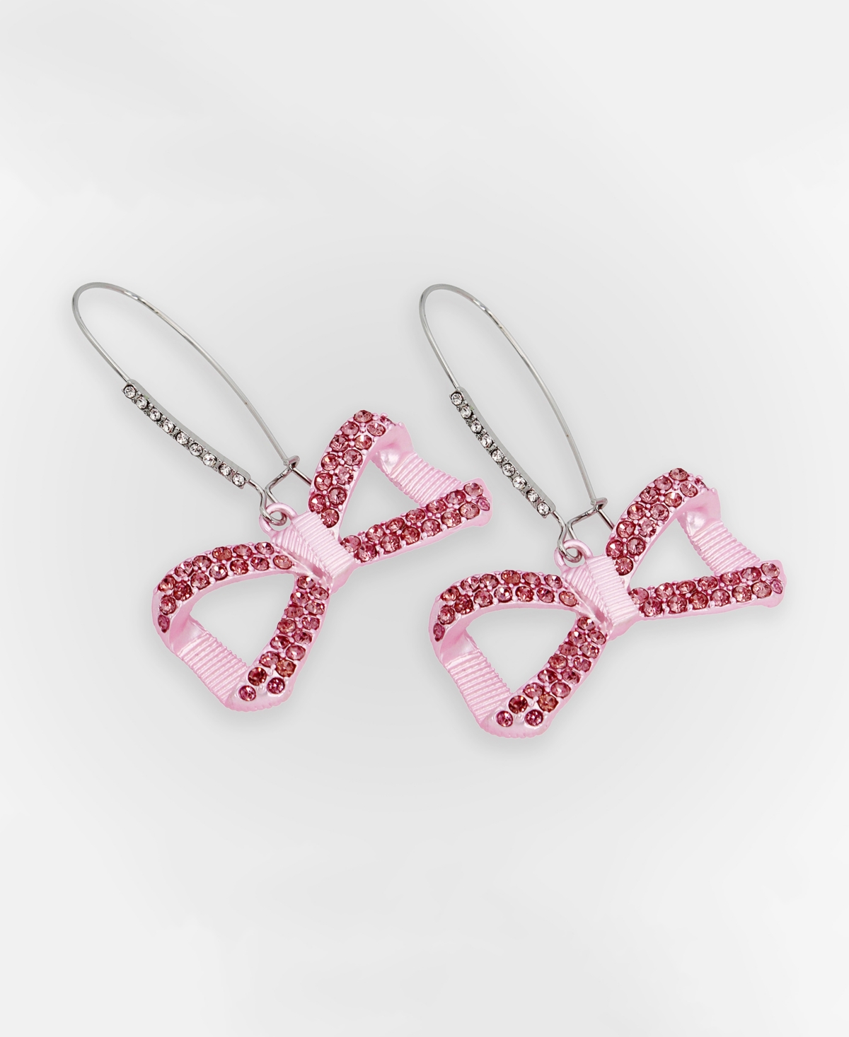 BETSEY JOHNSON FANCY BOW STONE DANGLE EARRINGS 