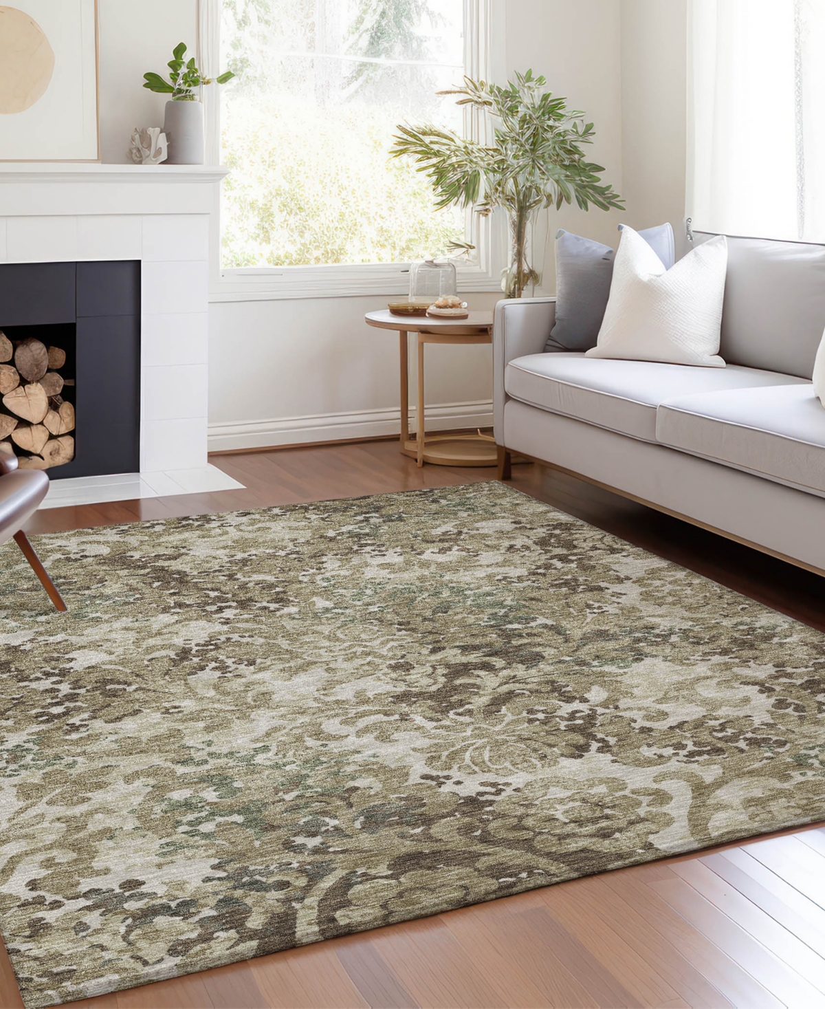 Addison Chantille Machine Washable Acn752 9'x12' Area Rug In Beige