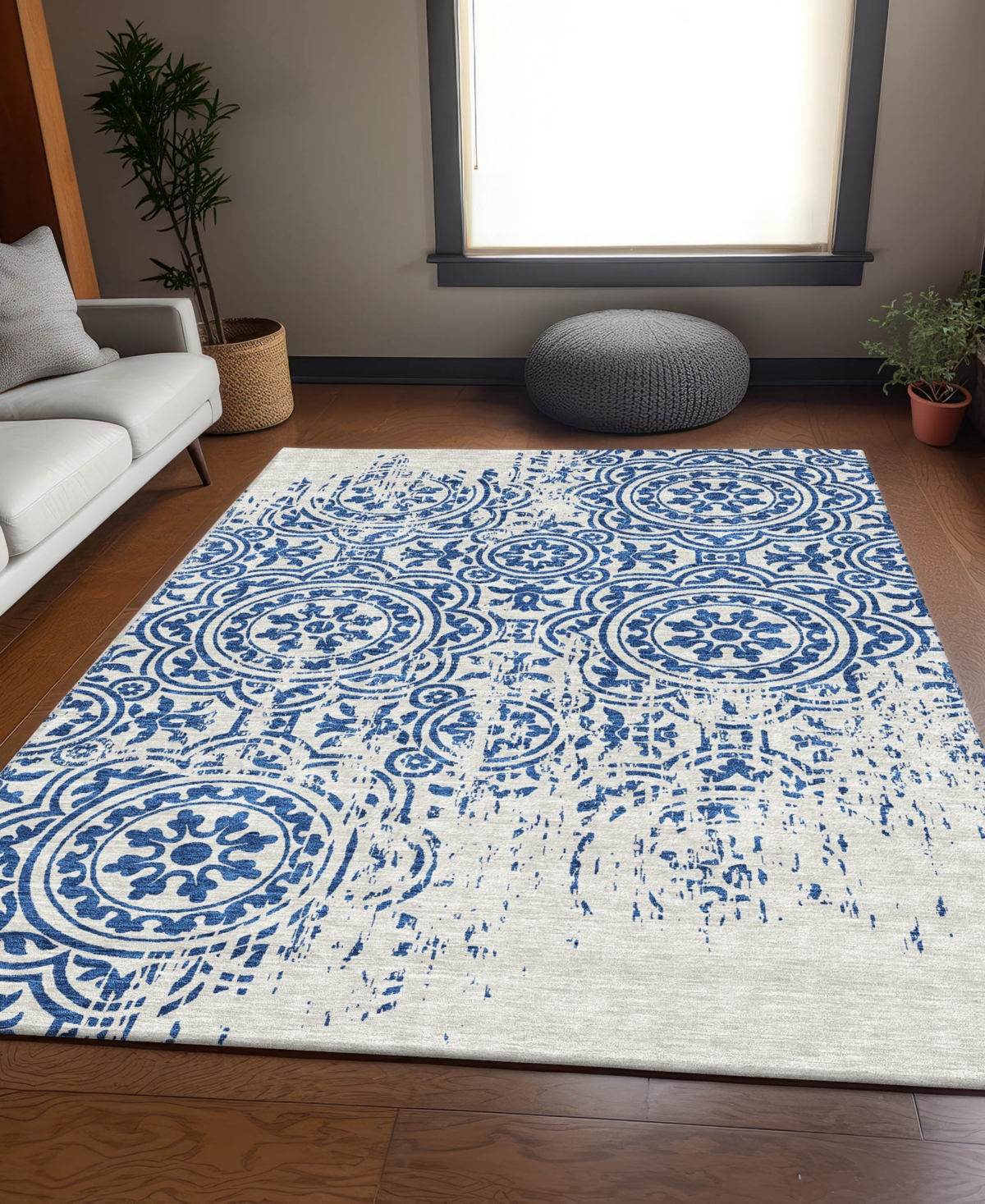 Addison Chantille Machine Washable Acn758 8'x10' Area Rug In Navy