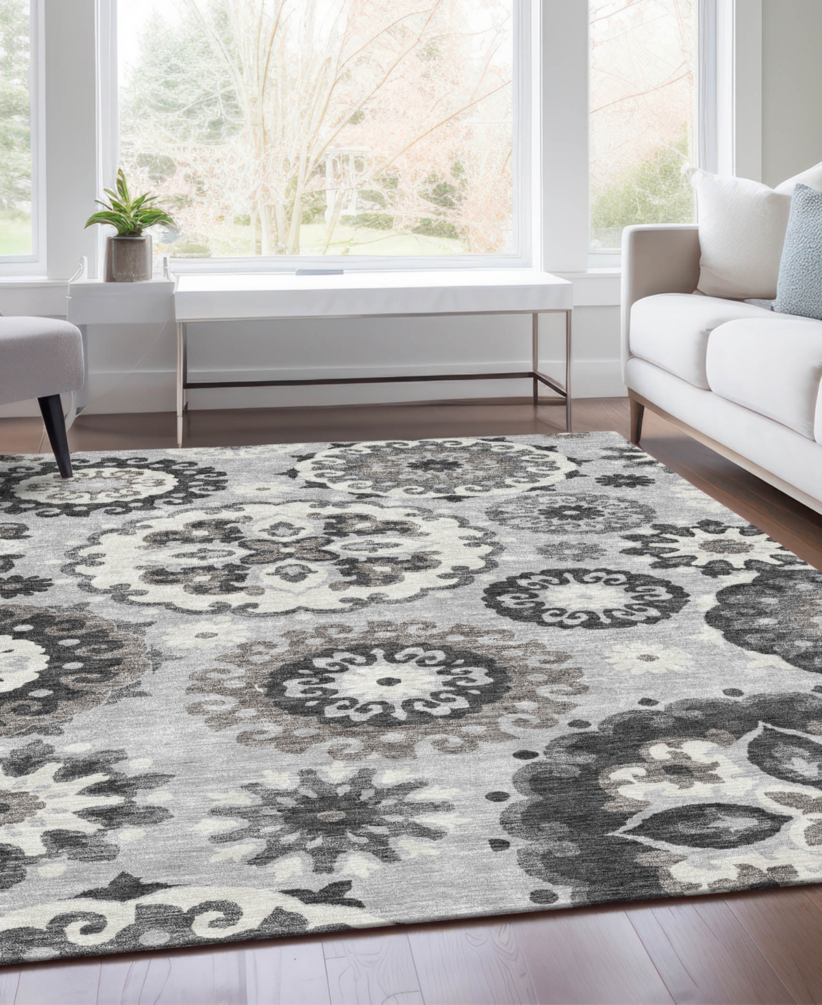 Addison Chantille Acn763 5'x7'6" Area Rug In Silver