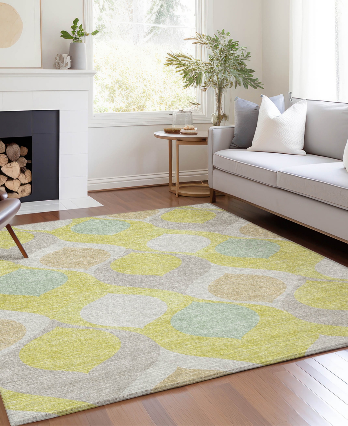 Addison Chantille Acn749 5'x7'6" Area Rug In Yellow
