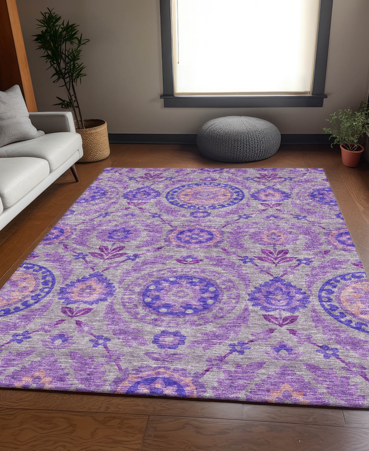 Addison Chantille Acn751 2'6"x3'10" Area Rug In Lavender