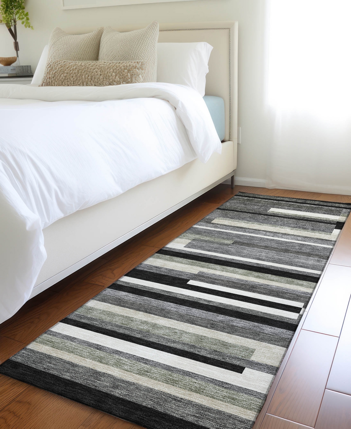 Addison Chantille Acn766 2'3"x7'6" Runner Area Rug In Black