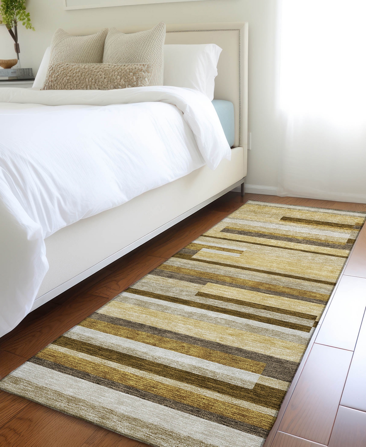 Addison Chantille Acn766 2'3"x7'6" Runner Area Rug In Khaki