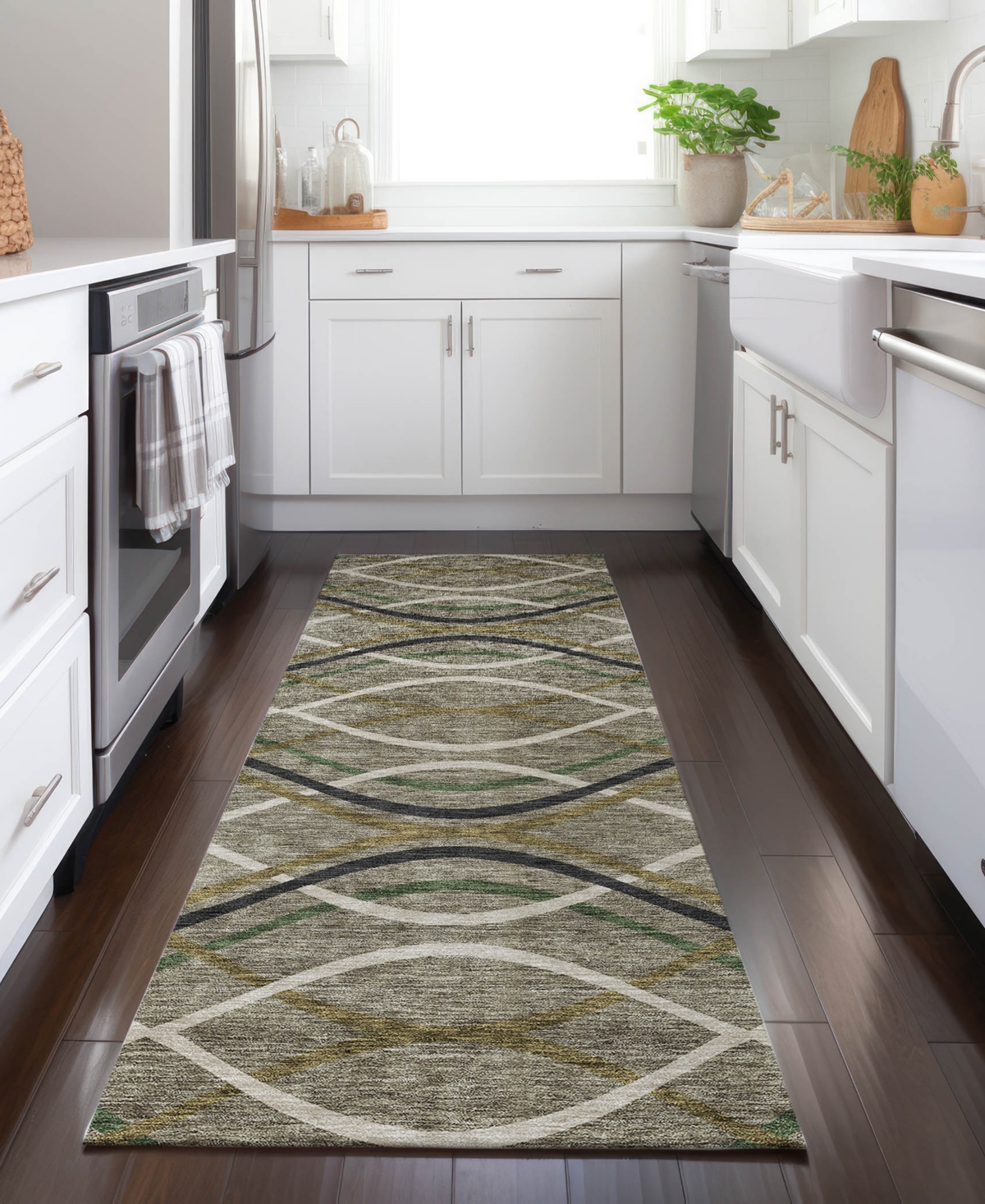 Addison Chantille Acn757 2'3"x7'6" Runner Area Rug In Taupe