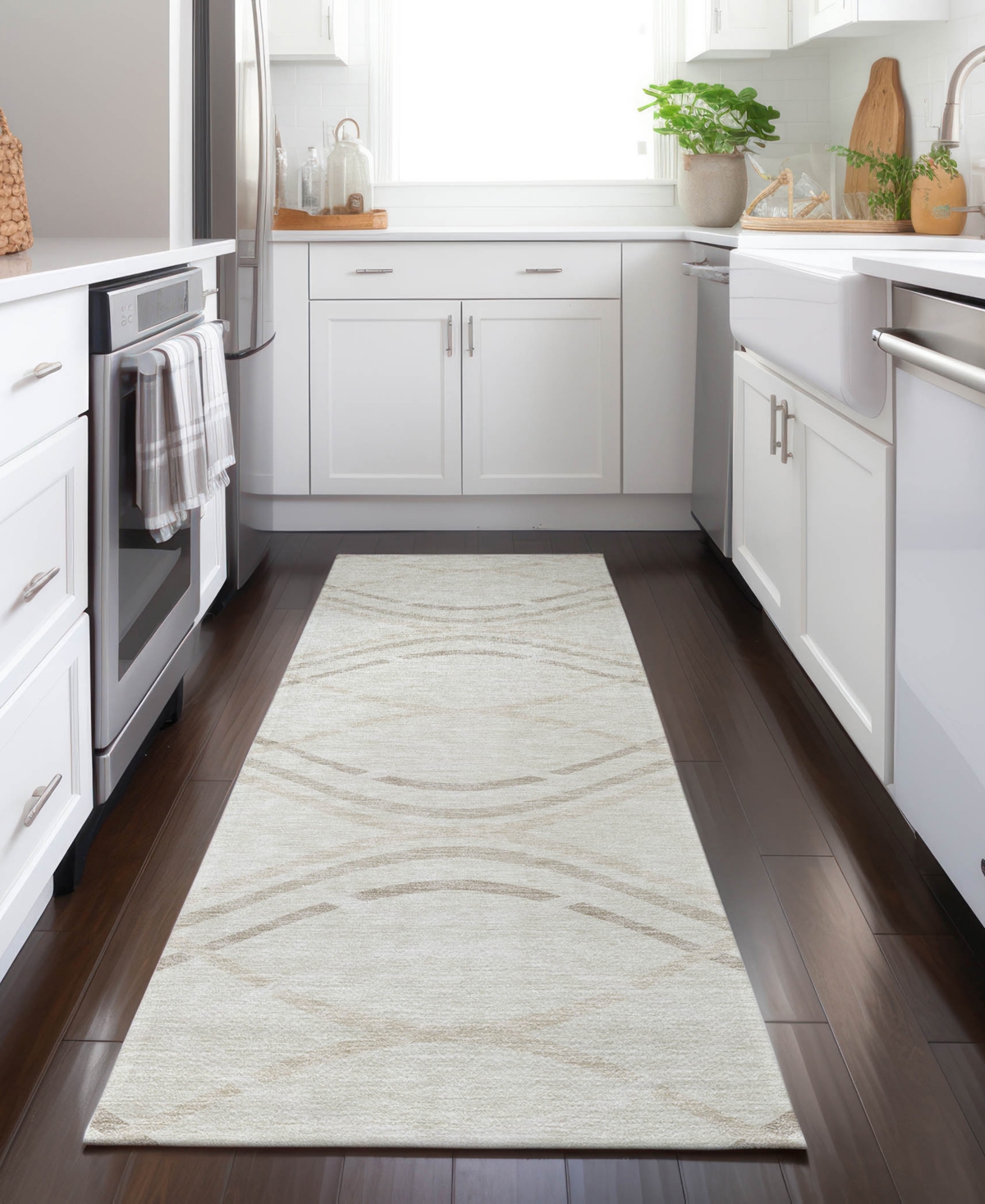 Addison Chantille Acn757 2'3"x7'6" Runner Area Rug In Ivory