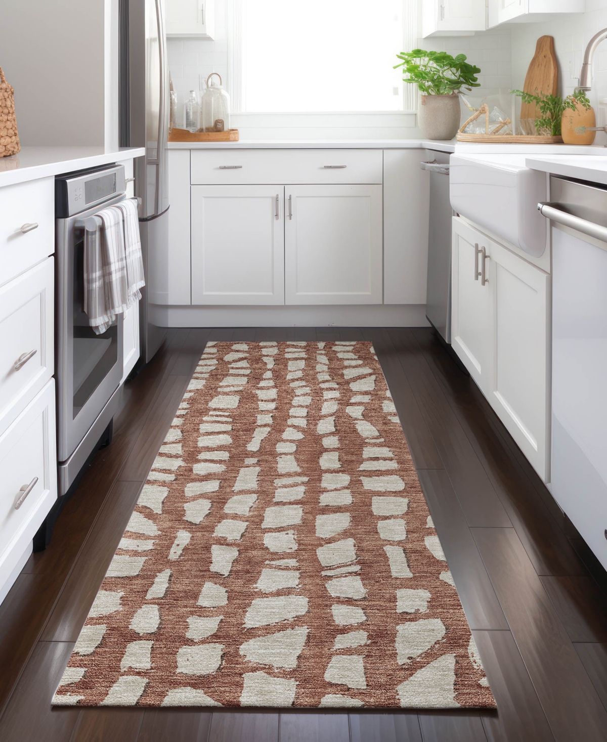 Addison Chantille Acn754 2'3"x7'6" Runner Area Rug In Paprika