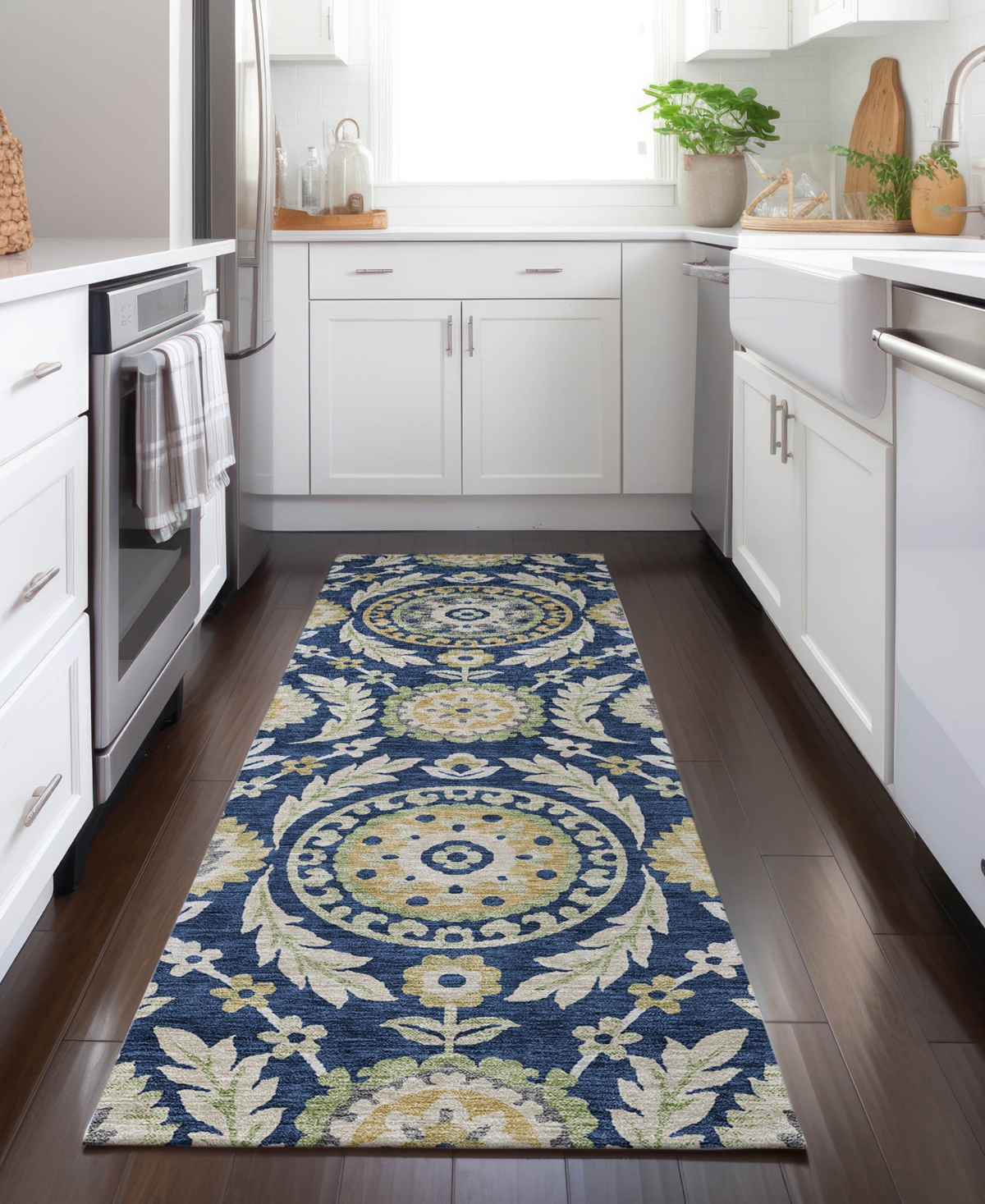Addison Chantille Acn751 2'3"x7'6" Runner Area Rug In Navy