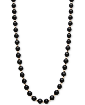 image of Onyx Bead Necklace (8mm) in 10k Gold