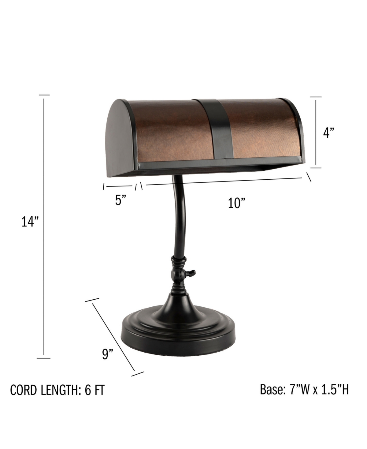 Shop Lavish Home 14" Mission Style Led Banker's Table Lamp In Black