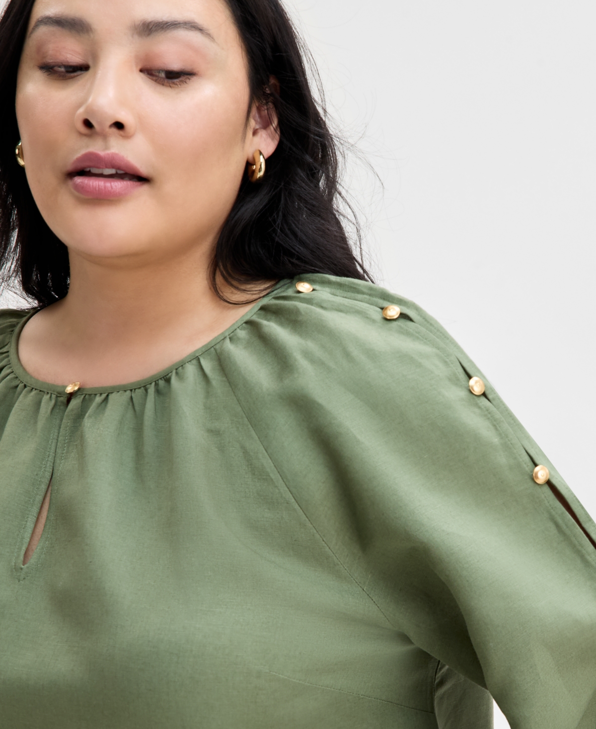 Inc International Concepts Plus Size Mid-rise Pull-on Straight-leg Pants, Created For Macy's In Olivine