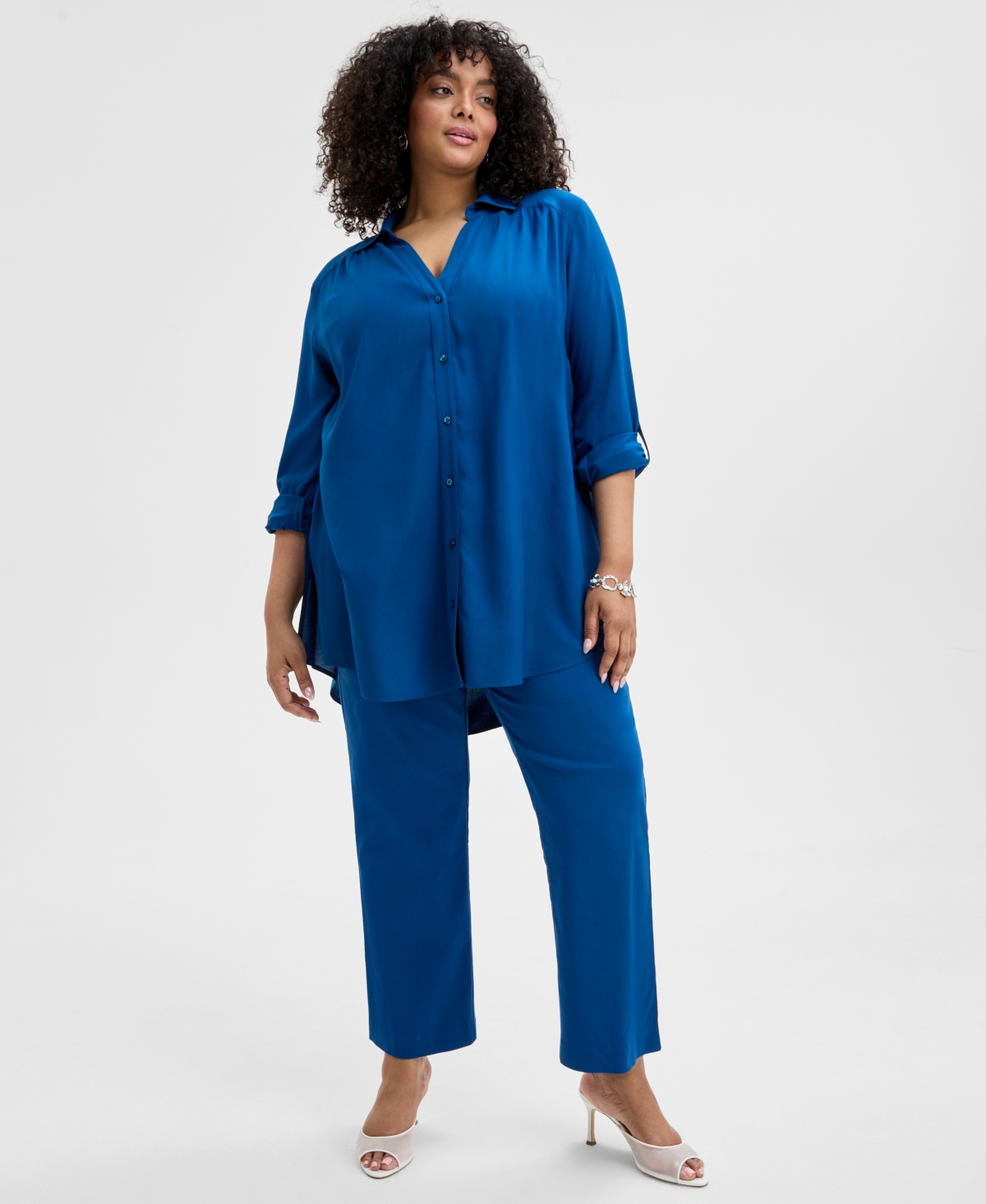 INC INTERNATIONAL CONCEPTS PLUS SIZE SIDE-SLIT TOP, CREATED FOR MACY'S 