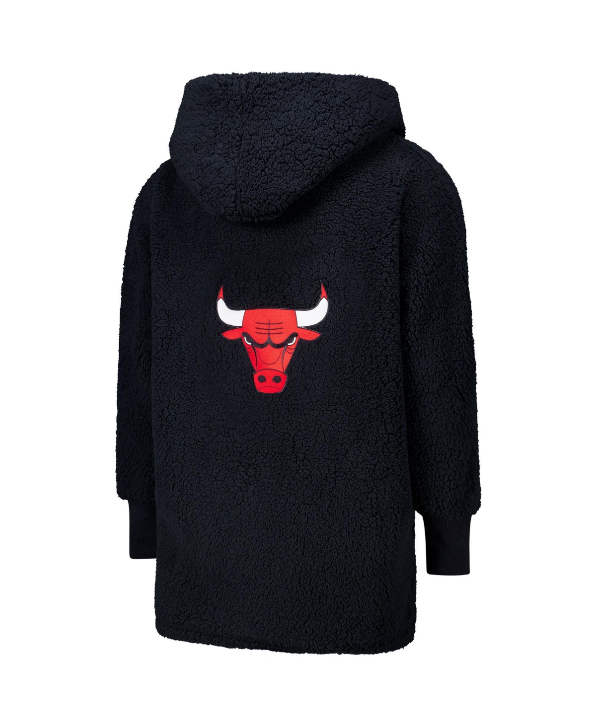 Jill Martin Men's And Women's The Best Lounger In The World Black Chicago Bulls Oversized Open-front Hoodie Swea In Black
