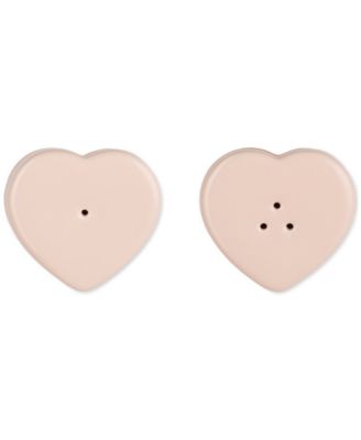 Stoneware Figural Heart Salt and Pepper Shakers, Set of 2