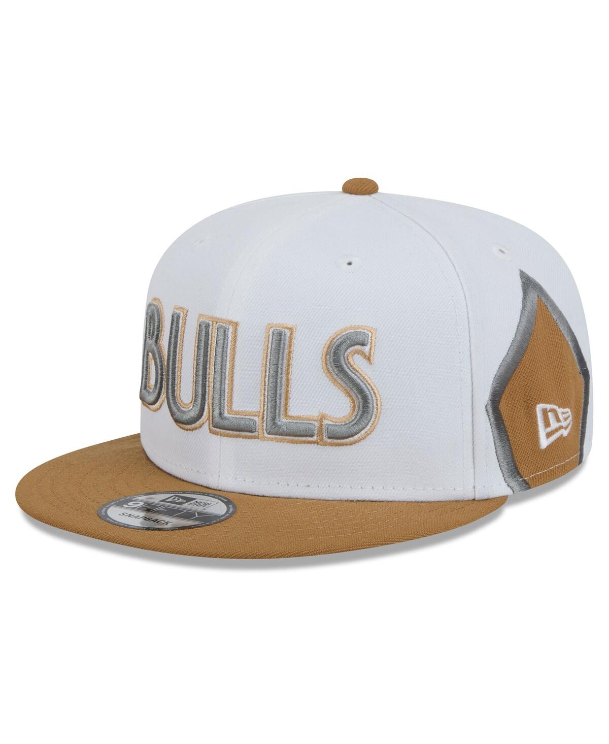 New Era Big Boys And Girls White Chicago Bulls 2024/25 City Edition 9fifty Snapback Hat In White,tan