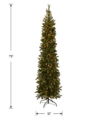 National Tree 7.5' Feel Real Grande Fir Pencil Slim Hinged Tree with 350 Clear Lights