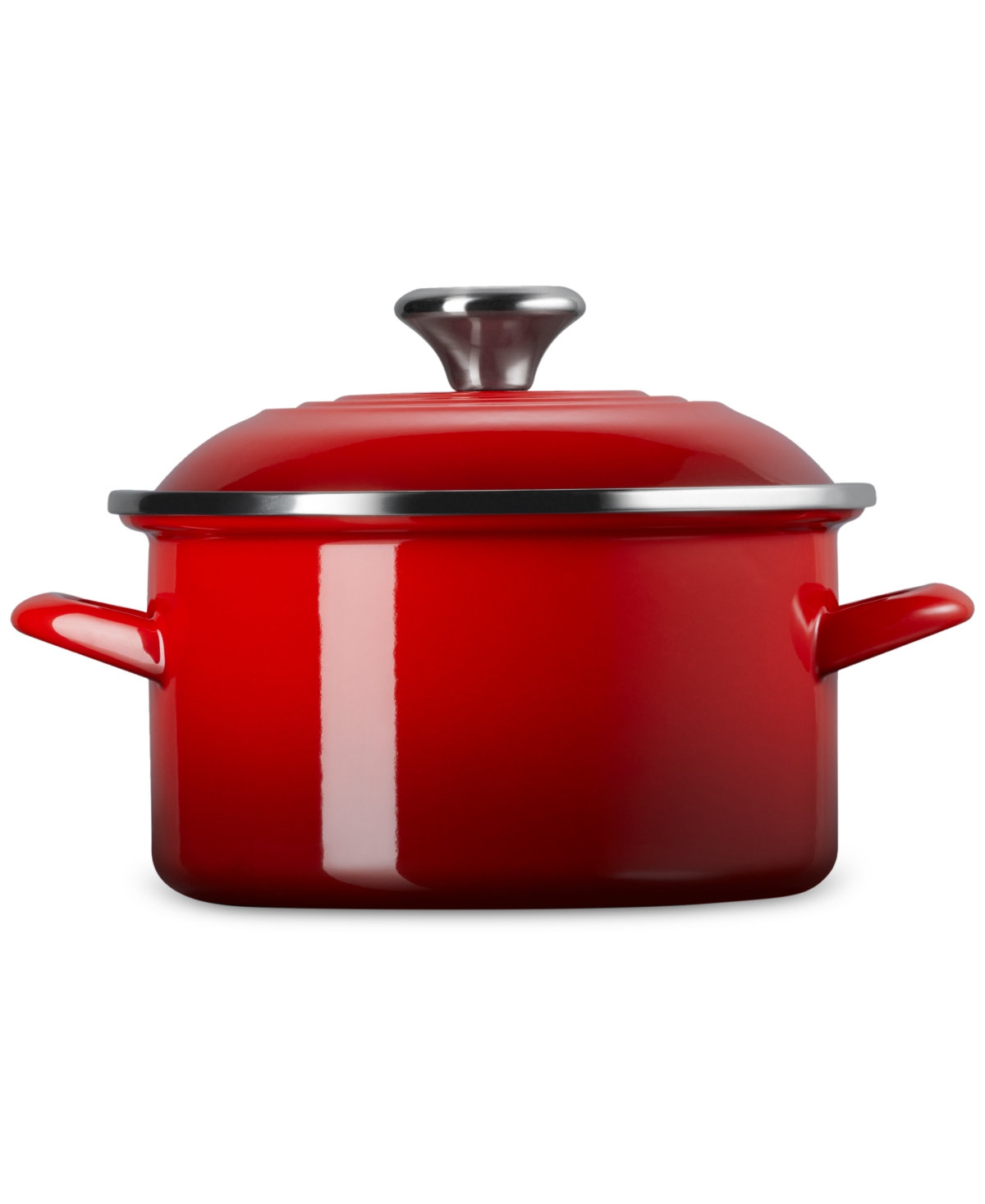 Le Creuset Enamel On Steel Petite Stockpot 3.8 Qt. In Cerise