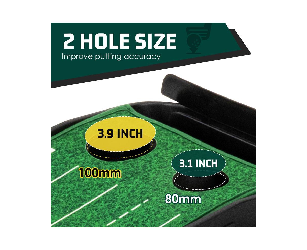 ropoda Upgraded Golf Putting Portable Putting Mat for Home and Office with Update Auto Ball Return Function - Green