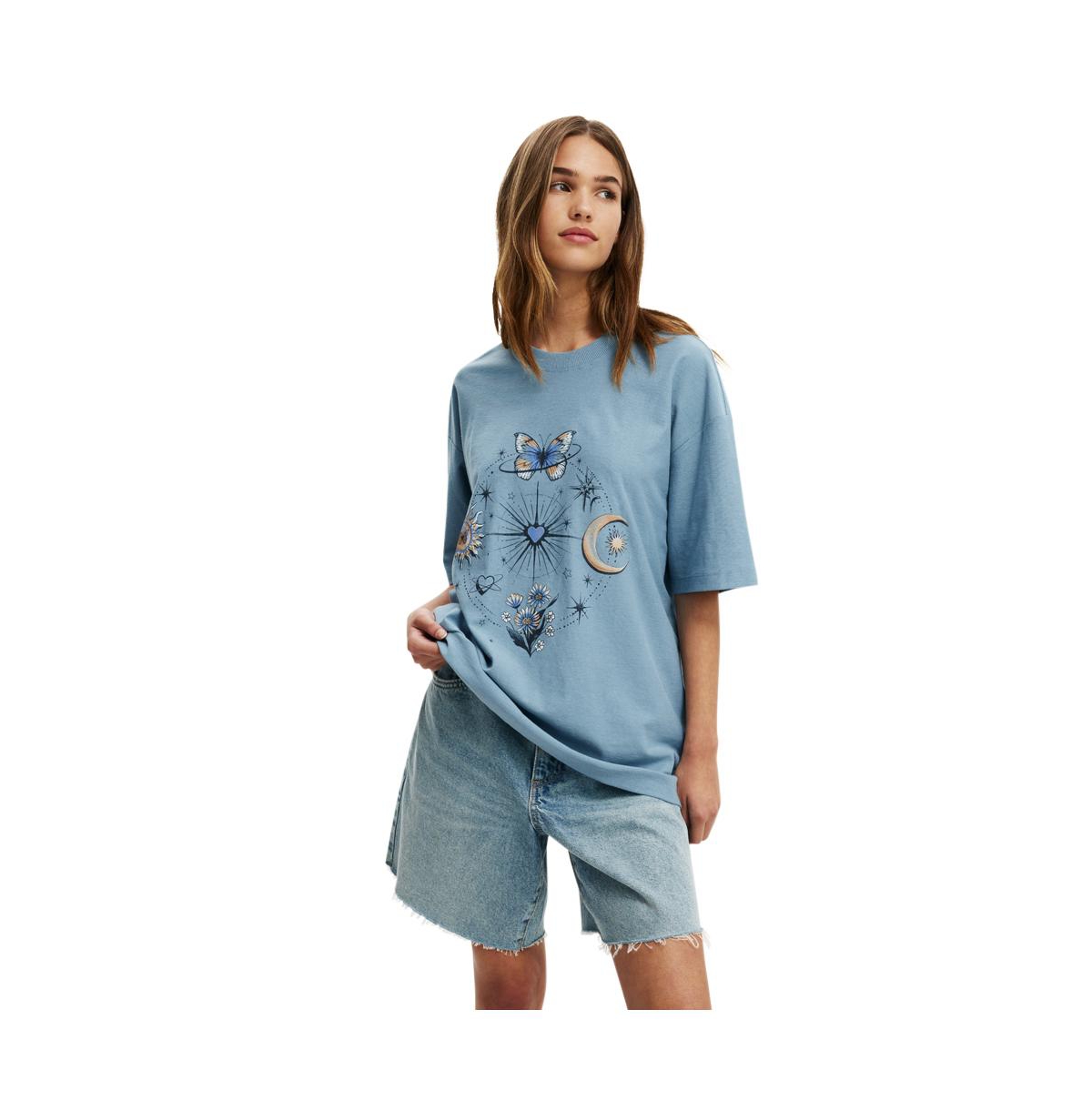 Cotton On Women's The Boxy Graphic Tee - ocean storm