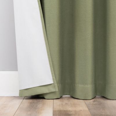 Linen Blend Blackout Grommet Top Curtain