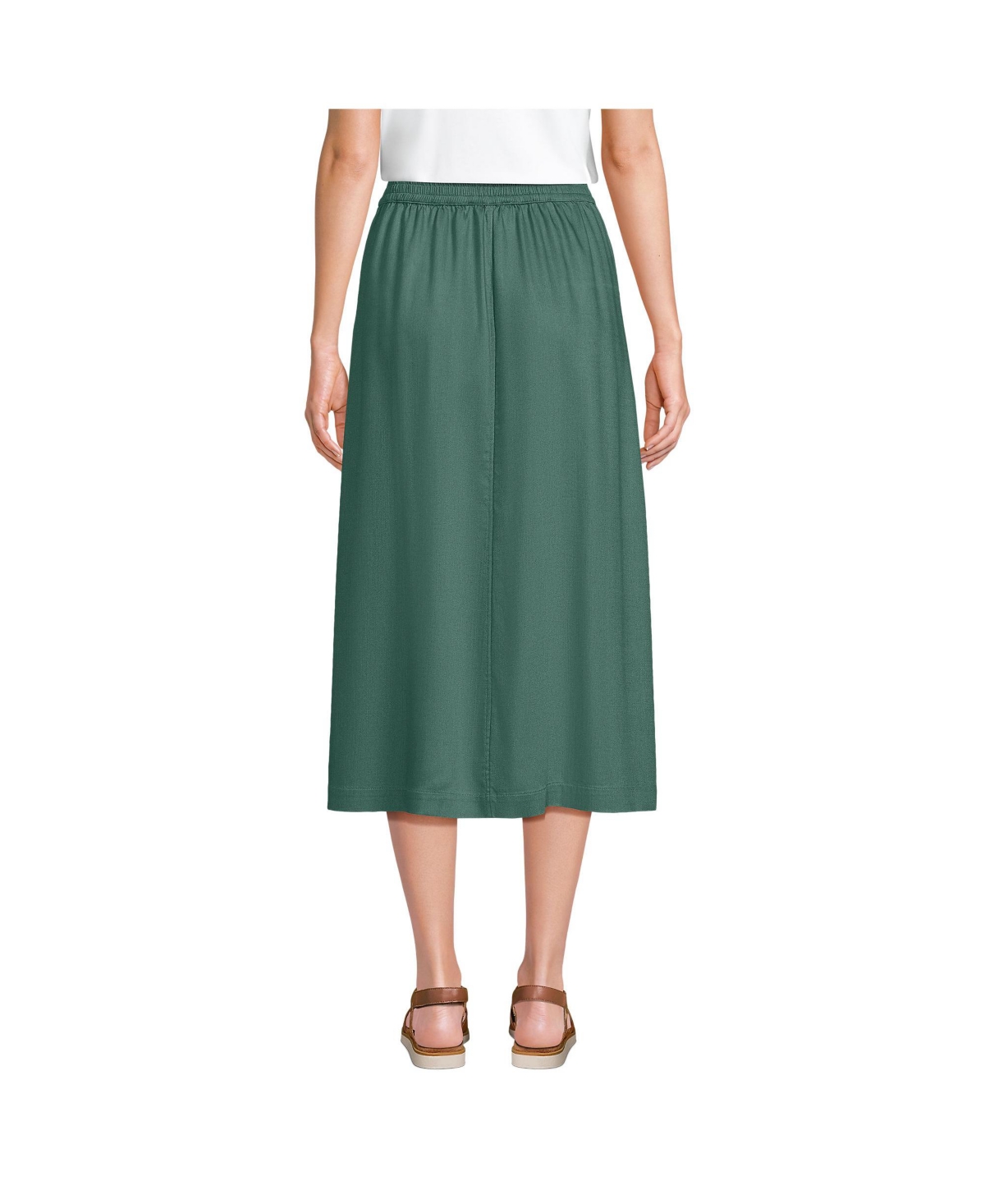 Lands' End Women's Tencel Fiber Flowy Midi Skirt