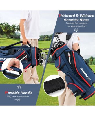 9.5" Golf Cart Bag w/14 Divider Rain Hood Cooler Bag 8 Pockets