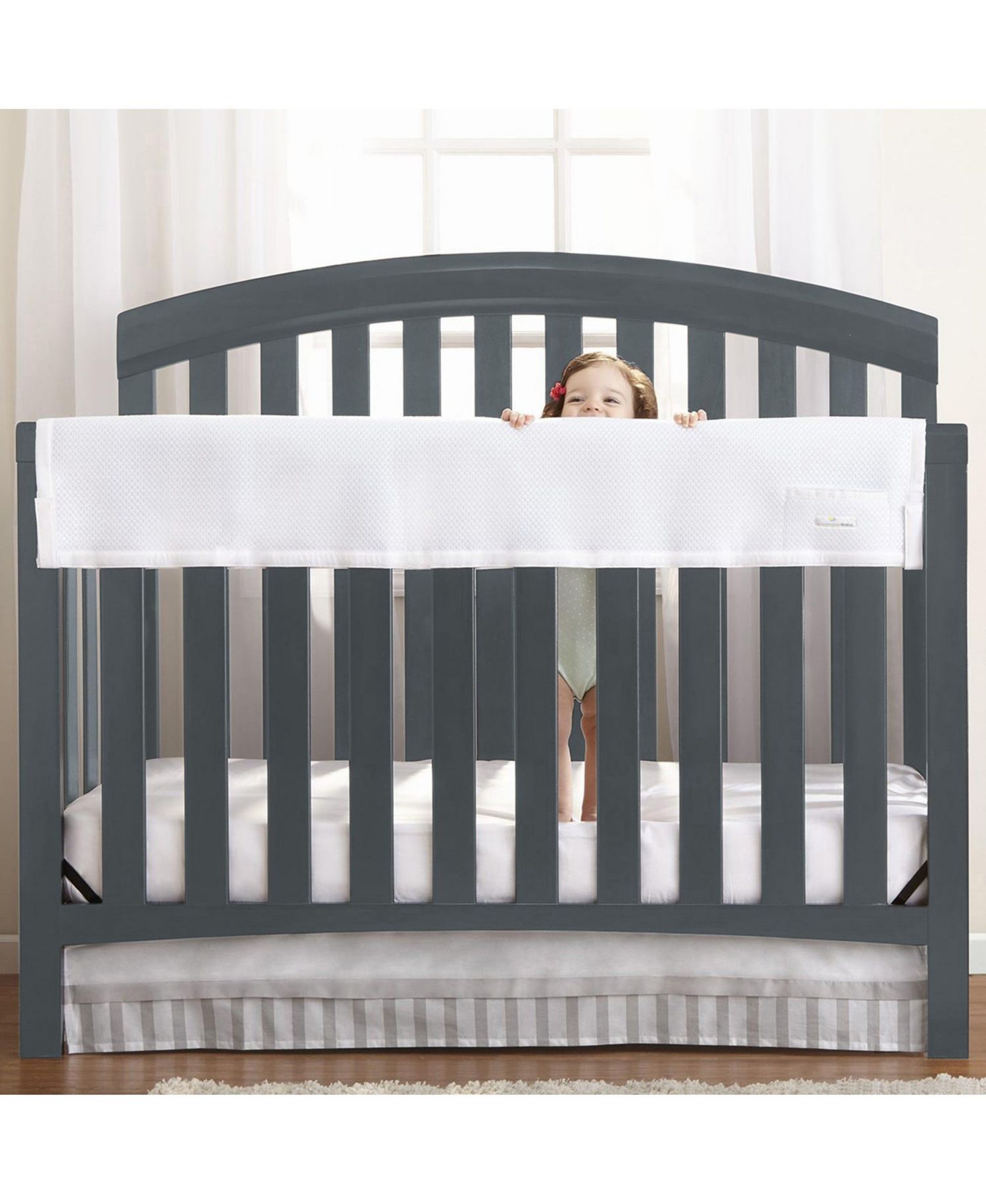 Breathable Mesh Crib RailGuard Teething Cover, 51" Long Panel